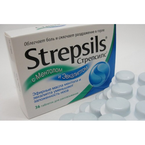 Стрепсилс с Ментолом и Эвкалиптом тбл д/расс №36