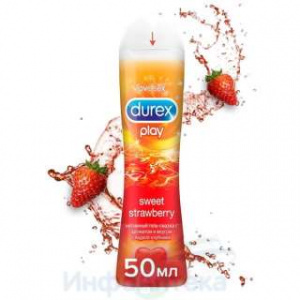 Дюрекс гель-смазка с аромат клубники 50мл