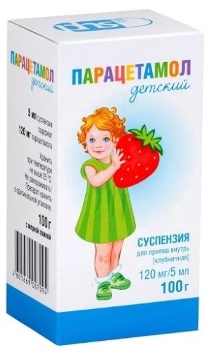 Парацетамол детский сусп д/пр вн Клубн 120мг/5мл 100г №1