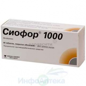 Сиофор 1000 тбл п/п/о 1000мг №60