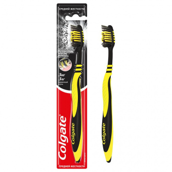 Колгейт зуб щетка Зиг Заг древесный уголь средняя