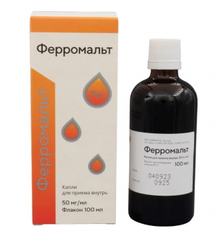 Ферромальт капли д/пр внутрь 50мг/мл 100мл фл
