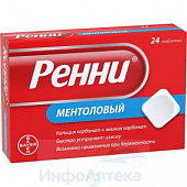 Ренни тбл жев охлаждающий вкус ментол №24