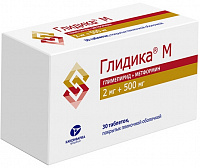 Глидика М тбл п/п/о 2мг+500мг №30