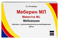 Меберин МЛ капс пролонг высв 200мг №30 блист