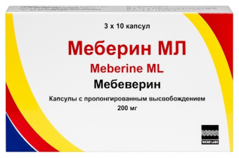Меберин МЛ капс пролонг высв 200мг №30 блист
