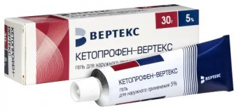 Кетопрофен-Вертекс гель д/наруж прим 5% 30г туба