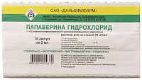 Папаверина г/хл р-р д/ин 20мг/мл 2мл №10