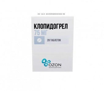 Клопидогрел тбл п/п/о 75мг №28 банка