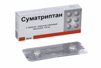 Суматриптан тбл п/п/о 100мг №10
