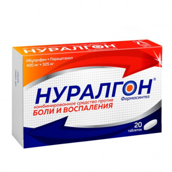 Нуралгон Фармасинтез тбл п/п/о 400мг+325мг №20