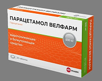 Парацетамол Велфарм тбл 500мг №30 яч конт инд уп