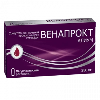Венапрокт Алиум супп рект 250мг №10