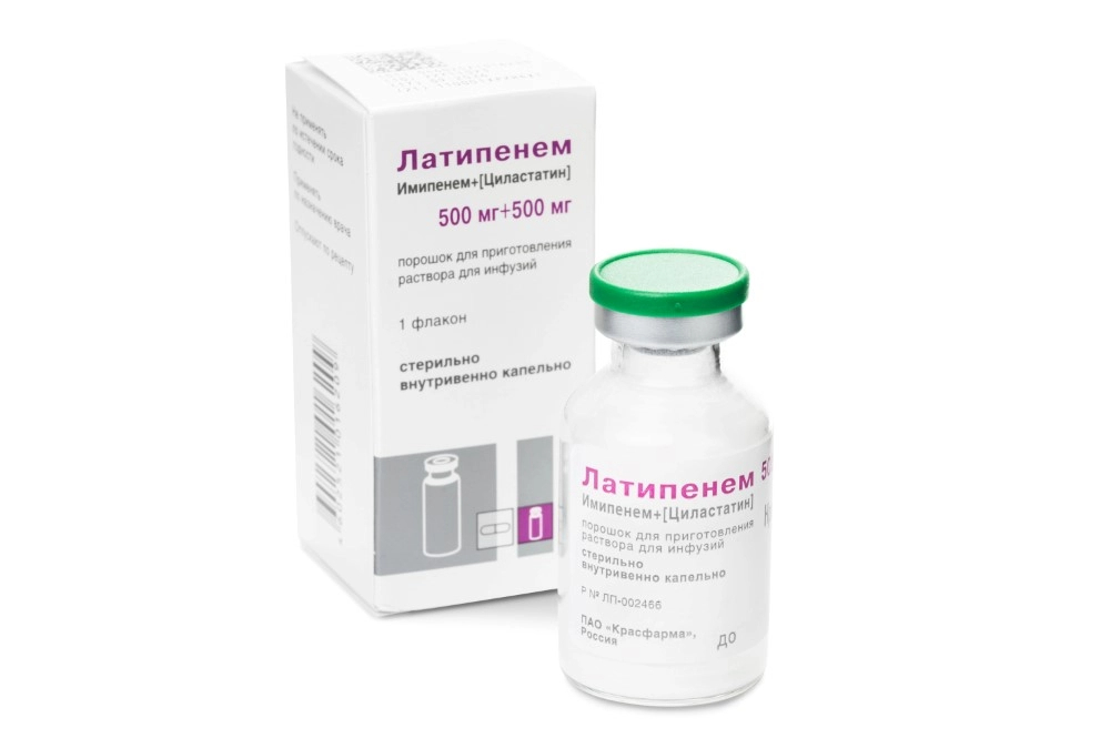 Латипенем пор д/р-ра д/инф 500мг+500мг №1 фл