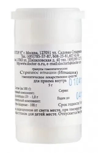 Стрихнос игнации (игнация) С30 гран гомеопат 5г