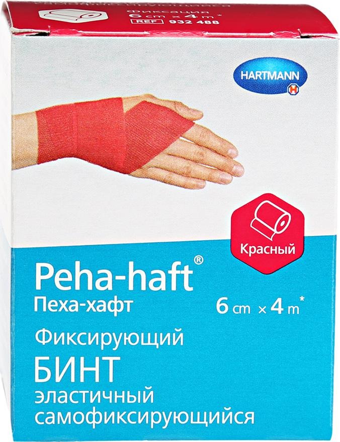 Пеха-хафт бинт самофикс эласт 4м х 6см красный