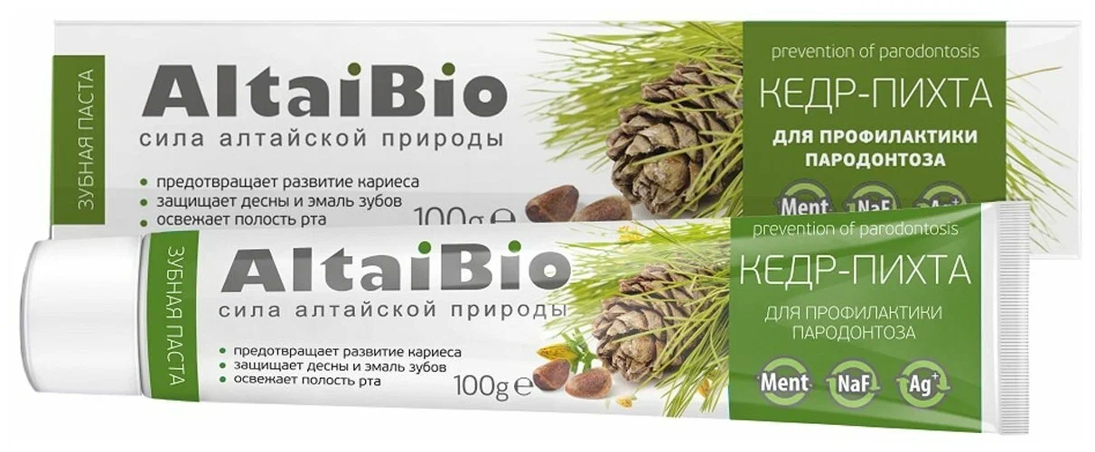 АлтайБио зуб паста Кедр/Пихта 75мл/100гр