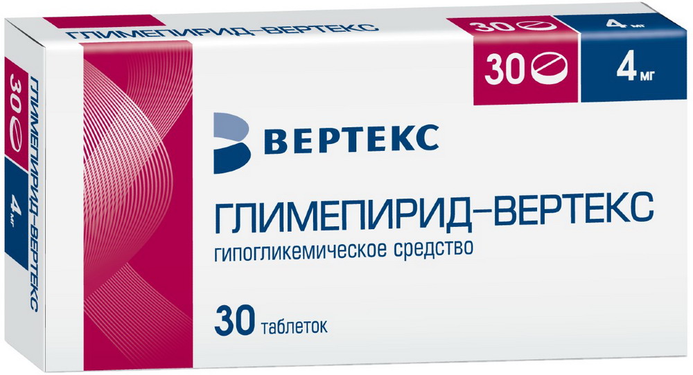 Глимепирид-Вертекс тбл 4мг №30