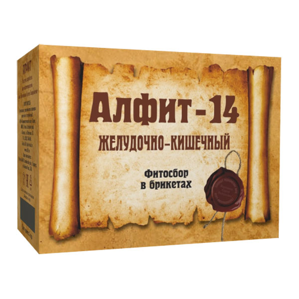 Алфит-14 желудочный утренний/вечерний брикеты 120г