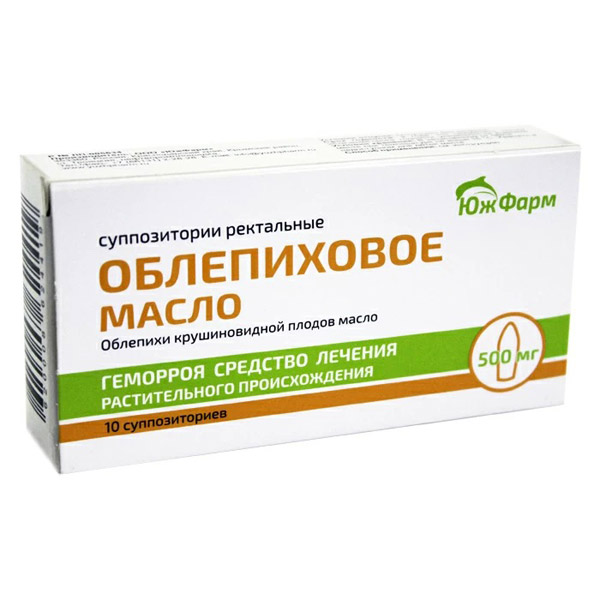 Облепиховое масло супп рект 500мг №10