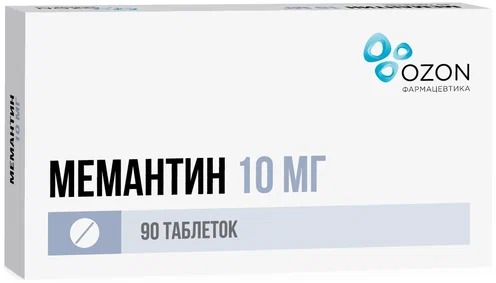 Мемантин тбл п/п/о 10мг №90 яч конт 30*3