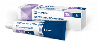 Клотримазол-ВЕРТЕКС мазь д/наруж прим 1% 20г