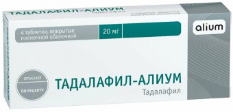 Тадалафил-Алиум тбл п/п/о 20мг №4