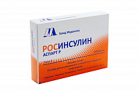 Росинсулин Аспарт Р р-р в/в п/к 100МЕ/мл 3мл №5 карт