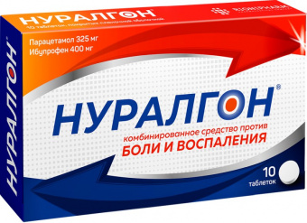 Нуралгон Фармасинтез тбл п/п/о 400мг+325мг №10
