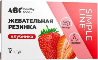 АБС Хелси Фуд жеват резинка б/сахара Клубника №12