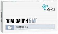 Оланзапин тбл п/п/о 5мг №28 яч конт 14*2