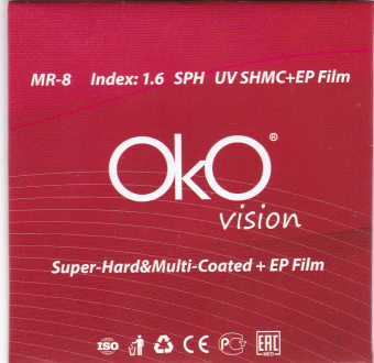 Линза очковая OkOvision 1.60 MR-8 SPH +4,00 65мм