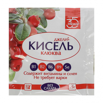 Кисель джели плюс клюква 25г