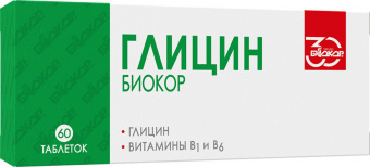 Биокор Глицин с вит В1 и В6 тбл 180мг №60